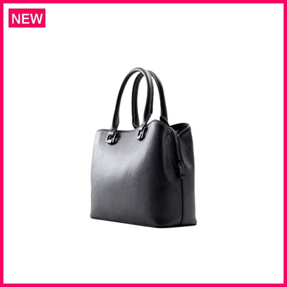 Medium Synthetic Tote Bag with Top Zipper and Shoulder Strap